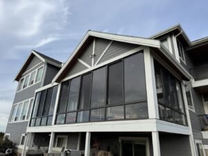 Covered and screened patio, finished porch from outside