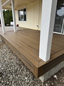 Deck rebuild, wrapped fascia and mitred corner detail