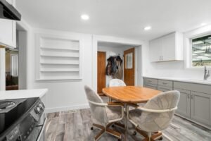 Kitchen remodel, dining area beside the new kitchen